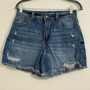 USED Cello Dark Blue Distressed Jean Shorts